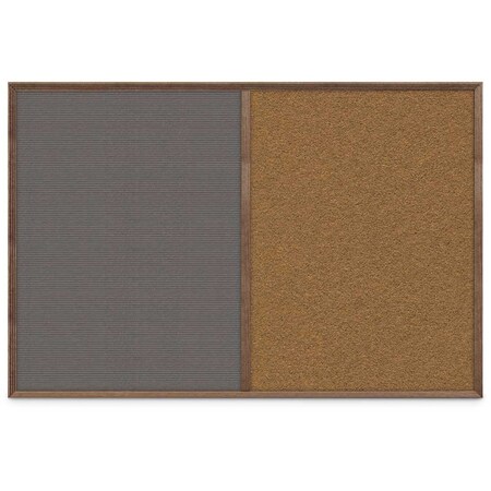 United Visual Products Slim Style Indoor Enclosed Corkboard, 24 UV502SCH-BLACK-RUBBER